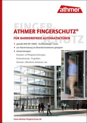 Athmer Fingerschutz für barrierefreie Automatiktüren