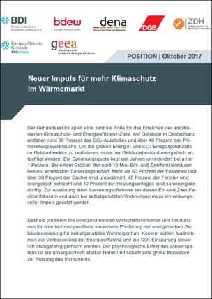 Modellvorschlag „Neuer Impuls für mehr Klimaschutz im Wärmemarkt“