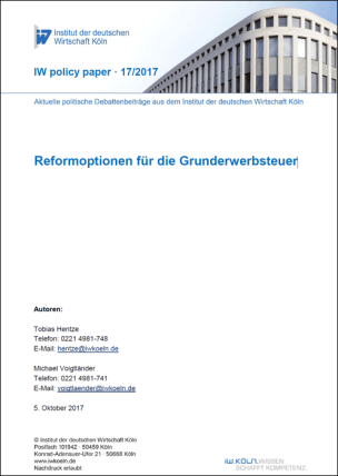 IW-Studie „Reformoptionen für die Grunderwerbsteuer“