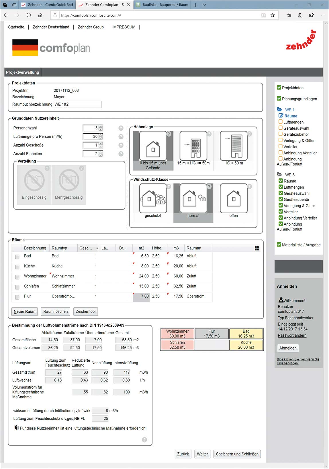 Lüftungsplanung online mit Zehnders ComfoQuick und ComfoPlan