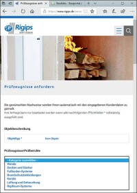 Rigips liefert Prüfzeugnisse unmittelbar online