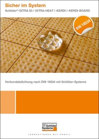Folder von Schlüter-Systems zu Abdichtungen im Verbund mit Fliesen und Platten nach neuer Norm