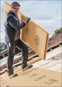 Druckfeste Aufsparren-Holzweichfaserplatte von Isover neu mit Anti-Rutsch-Oberfläche