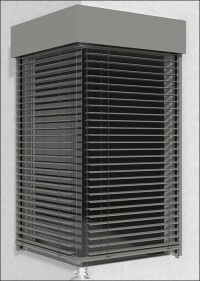 Romas neuer CDL-Raffstore auch übers Ganzglaseck und als Vorbauraffstore