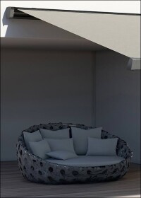 art_02: Die neue Kassettenmarkise von MHZ beschattet einfach bis zu 28 m²