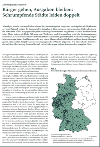 Studie: „Bürger gehen, Ausgaben bleiben: Schrumpfende Städte leiden doppelt“