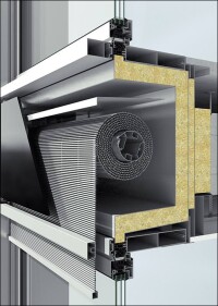 Rollbares Lamellensystem CSB von Schüco für Sonnenschutz bei Wind und Wetter