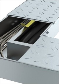 Überarbeiteter Deckel für OBO Bettermanns begehbares Kabelrinnensystem BKRS