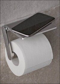 Praktisch: Toiletten-Papierhalter mit Ablage ... für z.B. Handys