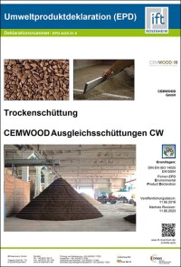 EPD für Cemwoods Ausgleichsschüttungen aus mineralisierten Holzspänen
