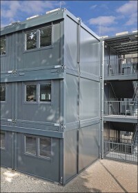 Bürogebäude aus Bürocontainern mit einer Gesamtfläche von 5.400 m² für KUKA in Augsburg
