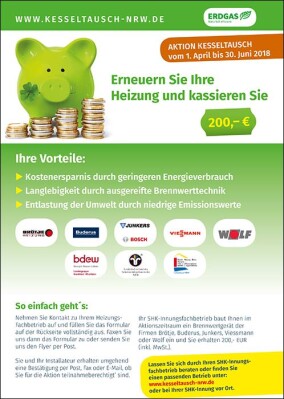 Kesseltausch NRW startete erneut am 1. April