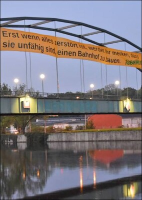 Denkanstöße von Robin Wood zu Stuttgart 21