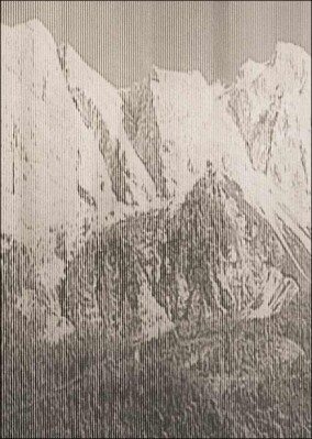 Zugspitze als Wandbild aus Sichtbeton