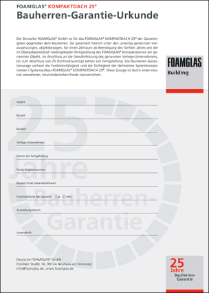 25 Jahre Garantie auf Foamglas-Kompaktdach