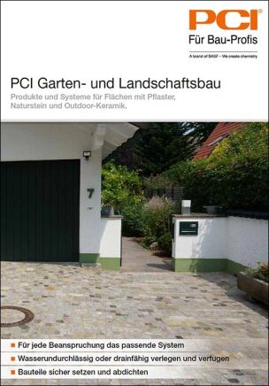 PCI-Segmentbroschüre „PCI Garten- und Landschaftsbau - Produkte und Systeme für Flächen mit Pflaster, Naturstein und Outdoorkeramik“