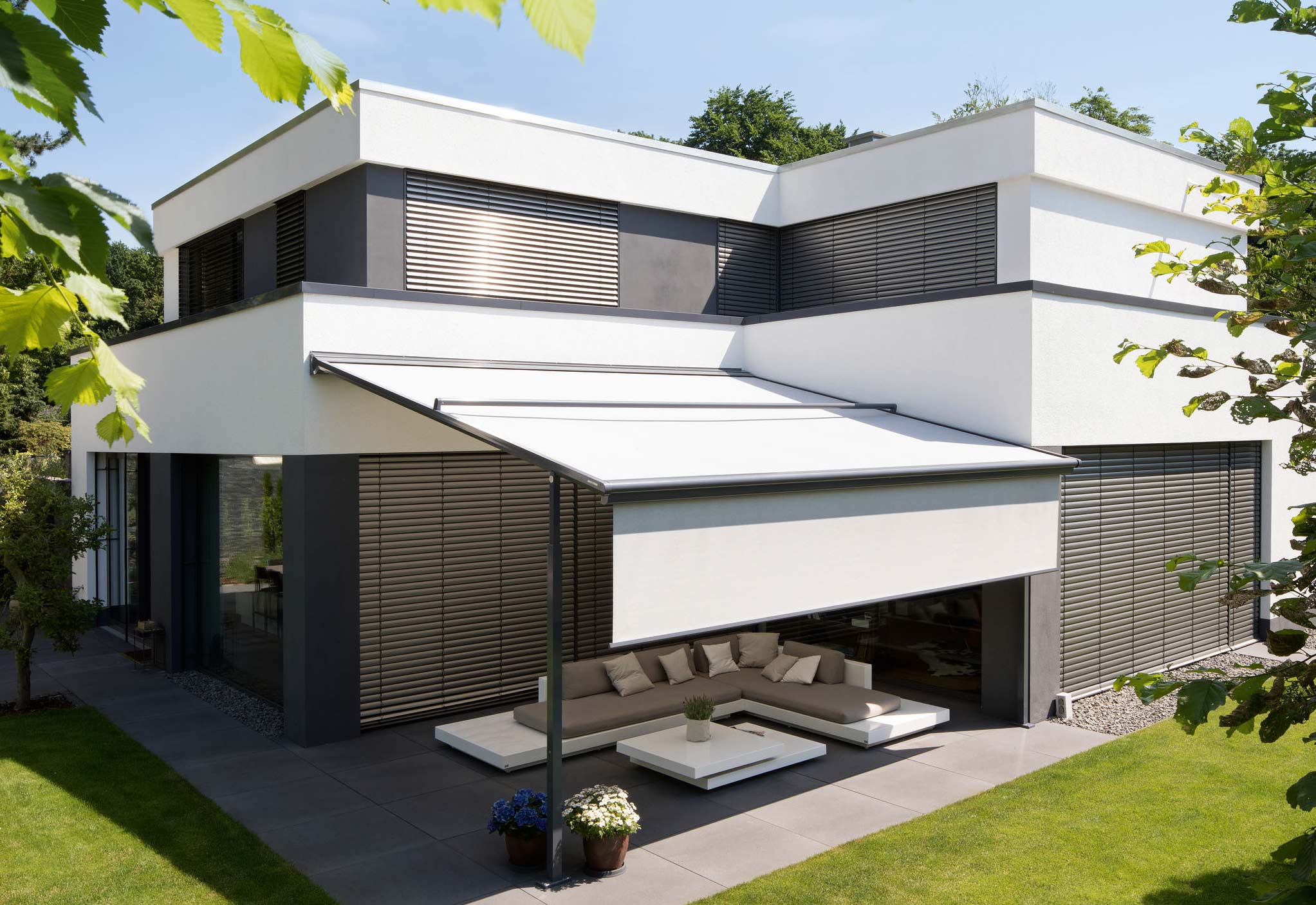 ® Markise 350x120cm grau Sonnenschutz Beschattung Terrasse Garten pro.tec 