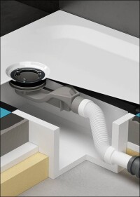 Neue Installationsbox von Bette erleichtert Montage und Abdichtung von Wannenabläufen