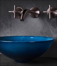 Alape-Schalenbecken mit matt pudriger oder tiefblauer glasartiger Oberfläche