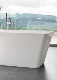 Neue Duscholux-Rechteckwanne aus „Bestone“ in matter Optik und mit natürlicher Haptik