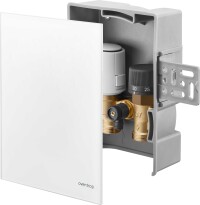 Unterputz-Einzelraumregelungs-„Kasten“ Unibox von Oventrop bekommt Abdeckungen aus Echtglas