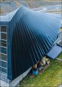 Ein Dach verdreht wie eine Turbinenschaufel - realisiert mit EPDM-Dachbahnen