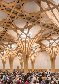 Freiform-Holztragwerk für Cambridges neue Moschee, die erste ökologische Moschee Europas