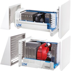 Dezentrale „Thermo-Lüfter“ von LTM mit Volumenströmen bis 130 m³/h im Querlüftungsbetrieb