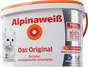 Neues Alpinaweiß spritzfrei und besser deckend