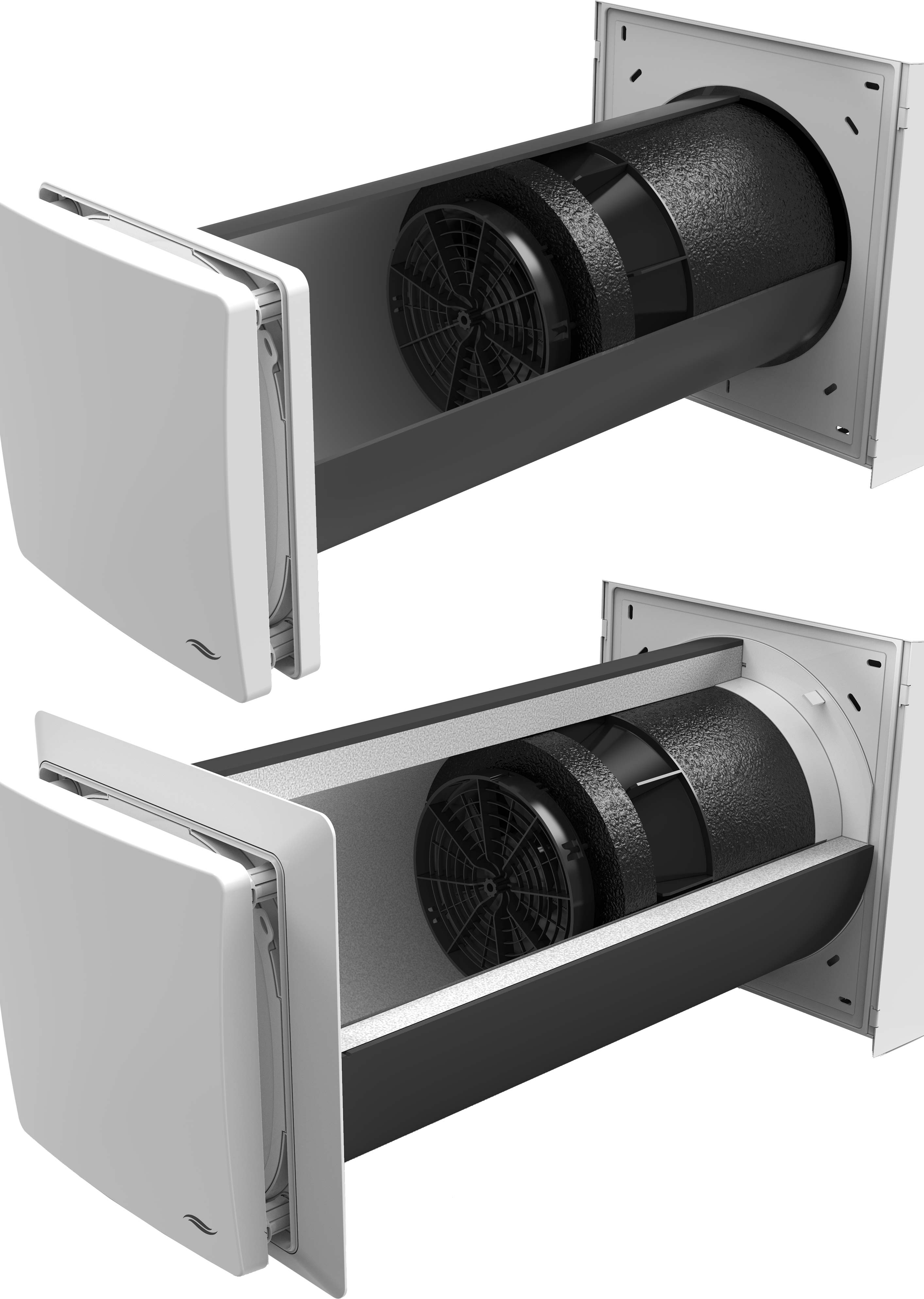 Dezentrale Lüftungsgeräte mit mehr Leistung (90 m³/h) für größere Räume