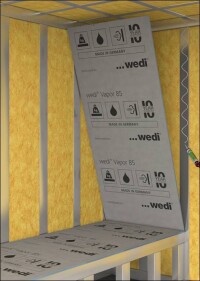 Neue Wedi-Bauplatten mit hohem s<sub>D</sub>-Wert bzw. mit Ausfräsungen für Flächenheizungen