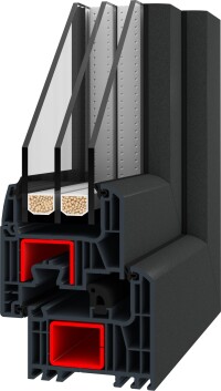 Durchgefärbt: Drutex führt Anthrazit als neue Kernfarbe für PVC-Fensterprofile ein