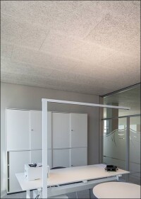 Akustikplatten von Joma aus Holz und Weißzement