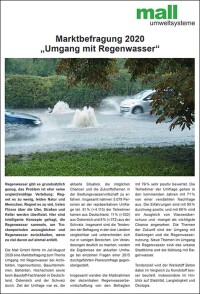 2020er Mall-Marktbefragung zum Umgang mit Regenwasser
