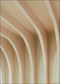 Freigeformte Holzkonstruktion trägt die hängende Gärten vom Maggie's Centre in Leeds