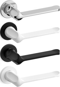 Designer-Türgriff entworfen mit geometrischer Strenge und Abwesenheit von Chromatismus