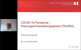 Vortrag zum neuen Planungssicherstellungsgesetz online