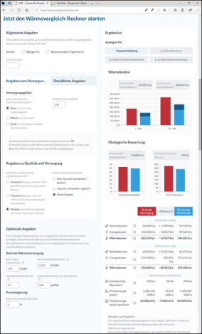 Wärmevergleich-Rechner vom VdZ berechnet Wärmekosten und CO₂-Bilanz