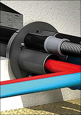 Professionelle 5er Mehrsparten-Hauseinführungen für Häuser mit Wärmepumpen-Außengerät