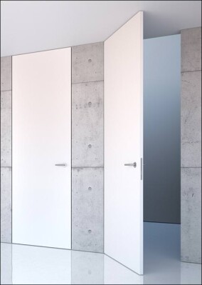 Geschosshohe Dreh- und Schiebetüren mit extrem dezenten Zargen à la Wingburg