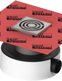 TECEdrainpoint-Punktablauf mit werkseitig angebrachter Seal System-Dichtmanschette