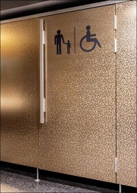 WC-Trennwandsystem aus Metall u.a. im Sinne der Optik und des Brandschutzes