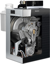 Leichter, hybridfähiger und auf Gas umrüstbarer Öl-Brenn&shy;wert&shy;kessel von Buderus