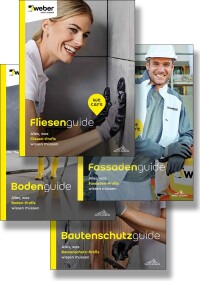 Vier Weber Guides neu aufgelegt - zu Fassaden, Fliesen, Böden und Bautenschutz