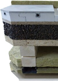 Norit-Flächenheizung von Lindner GFT auf Holzbalken-/Brettsperrholzdecken