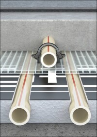 Spezielle Systempakete von Roth für Durchgangsräume bei Flächenheiz- und -kühlsystemen