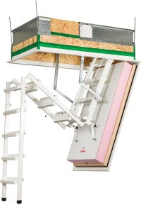 Dachbodentreppe und Flachdachausstieg von Wippro speziell auch für gedämmte Holzdecken