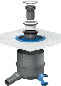 ORIO DallBox: Neuer Ablauf von Dallmer für direkt verlegte Mineralguss-Duschwannen