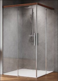 Viva-Duschtüren mit Echtholz-Dekor von Duscholux