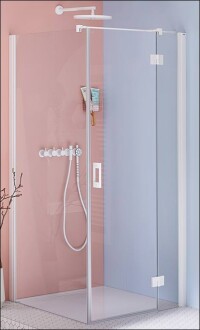 Budgetfreundliche Duschkabine von Kermi für Nischen, Raumecken oder als U-Kabine in Weiß Soft